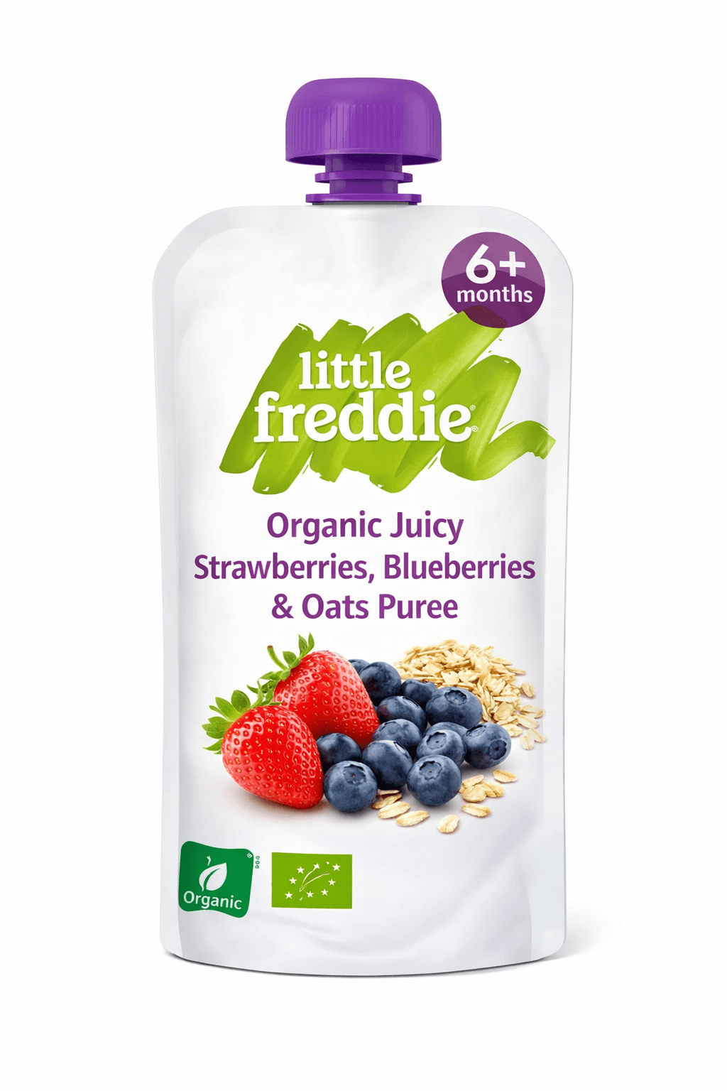 Little Freddie Organic Juicy Strawberries, Blueberries & Oats Puree (100g) – 6+ Months