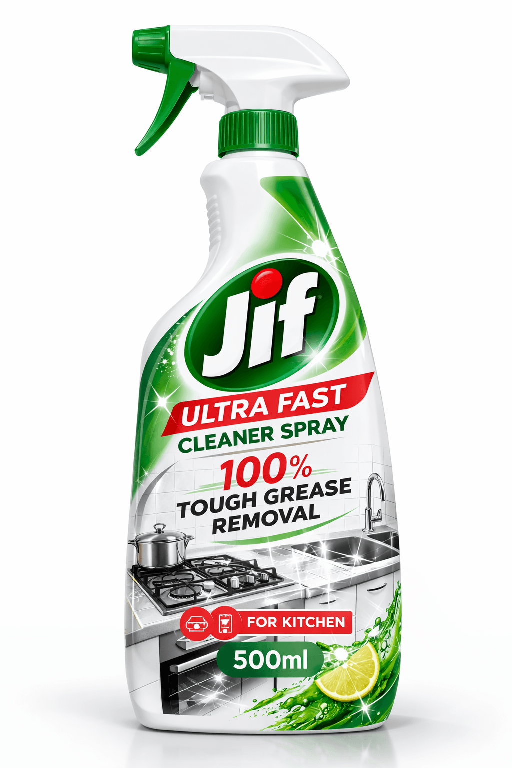 JIF Ultra Fast Cleaner Spray for Kitchen – 100% Tough Grease Removal (500ml)