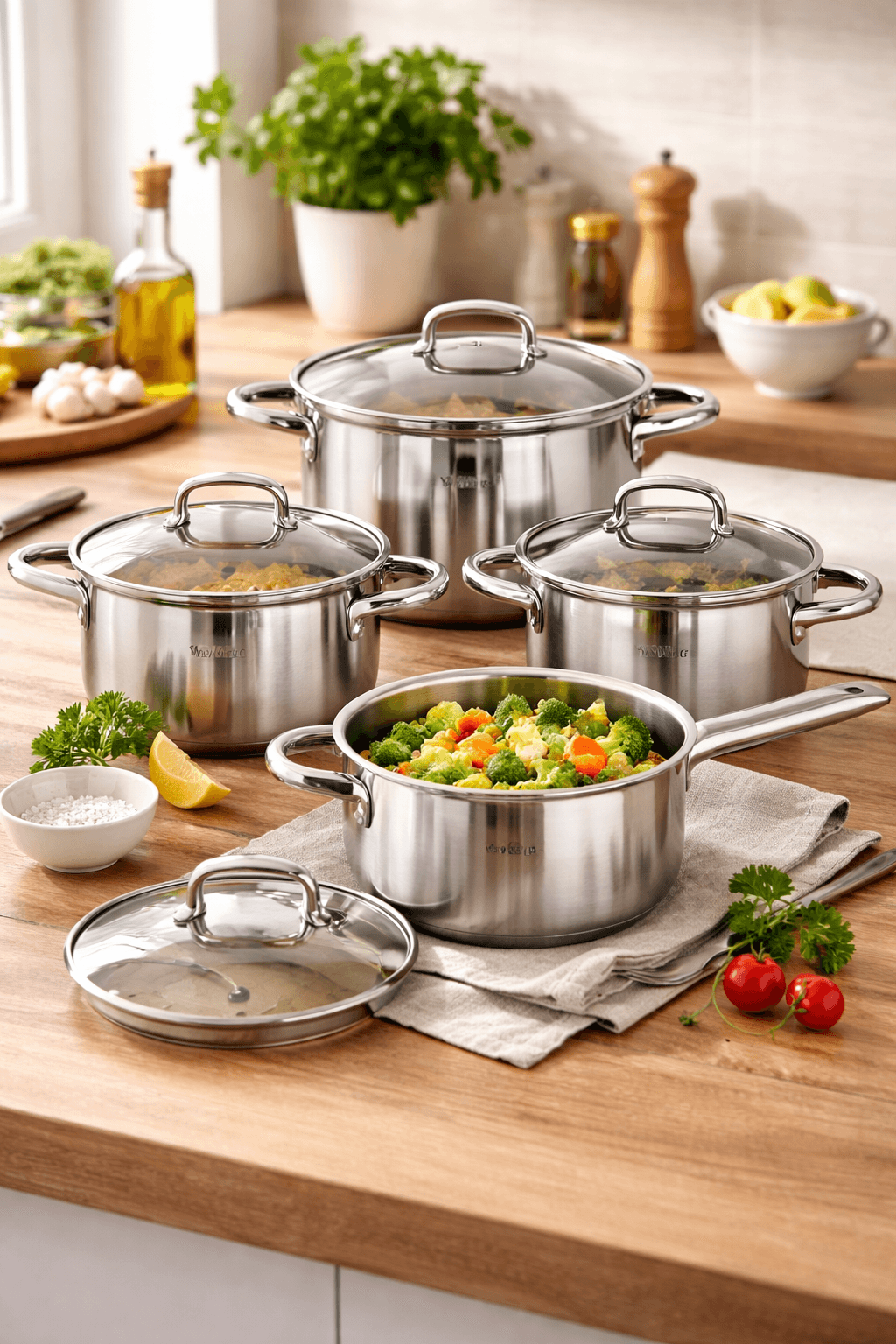 WMF Provence Plus 5-Piece Induction Saucepan Set (Stainless Steel)