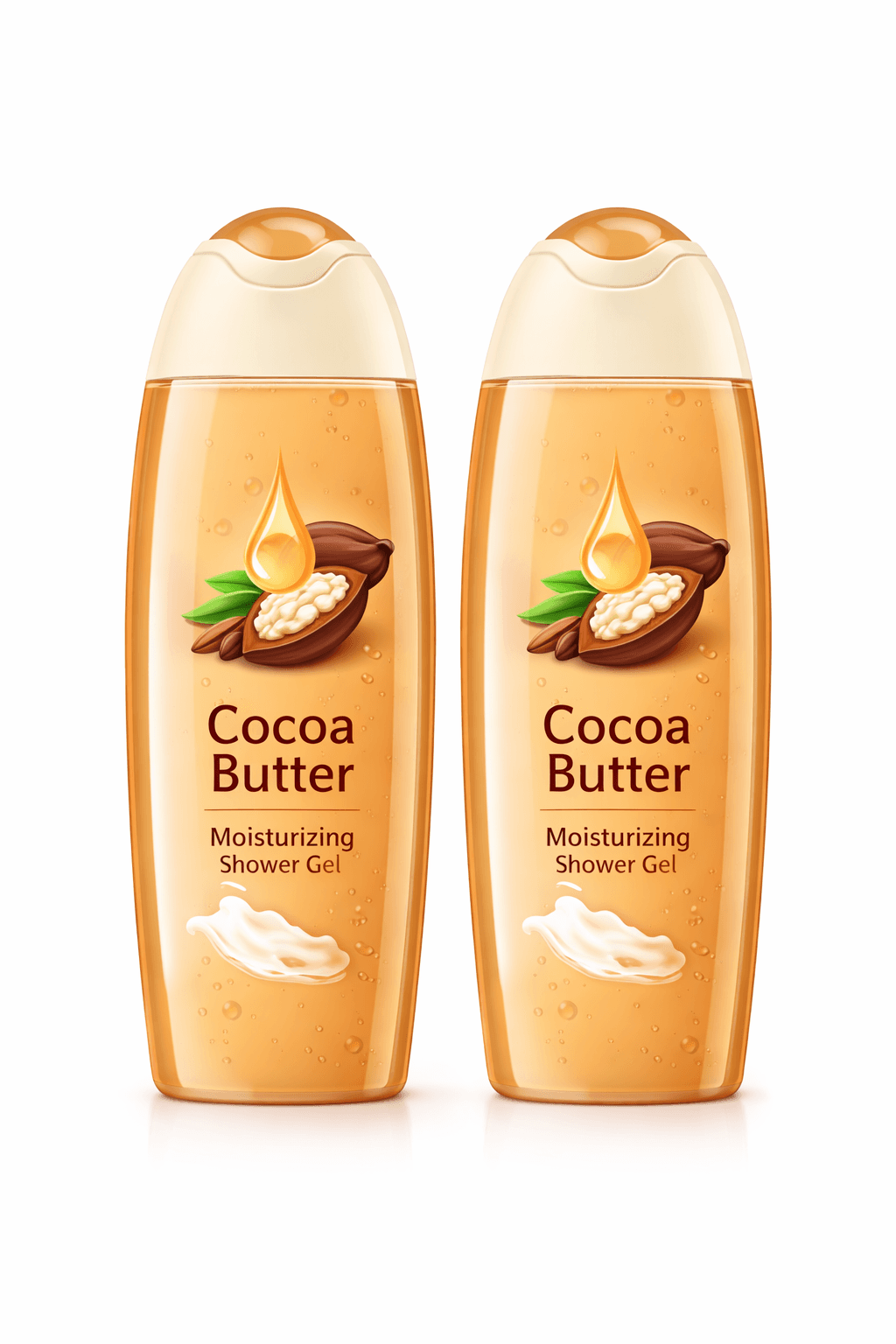 Moisturizing shower gel enriched with cocoa butter for soft, smooth skin and a warm, creamy fragrance.