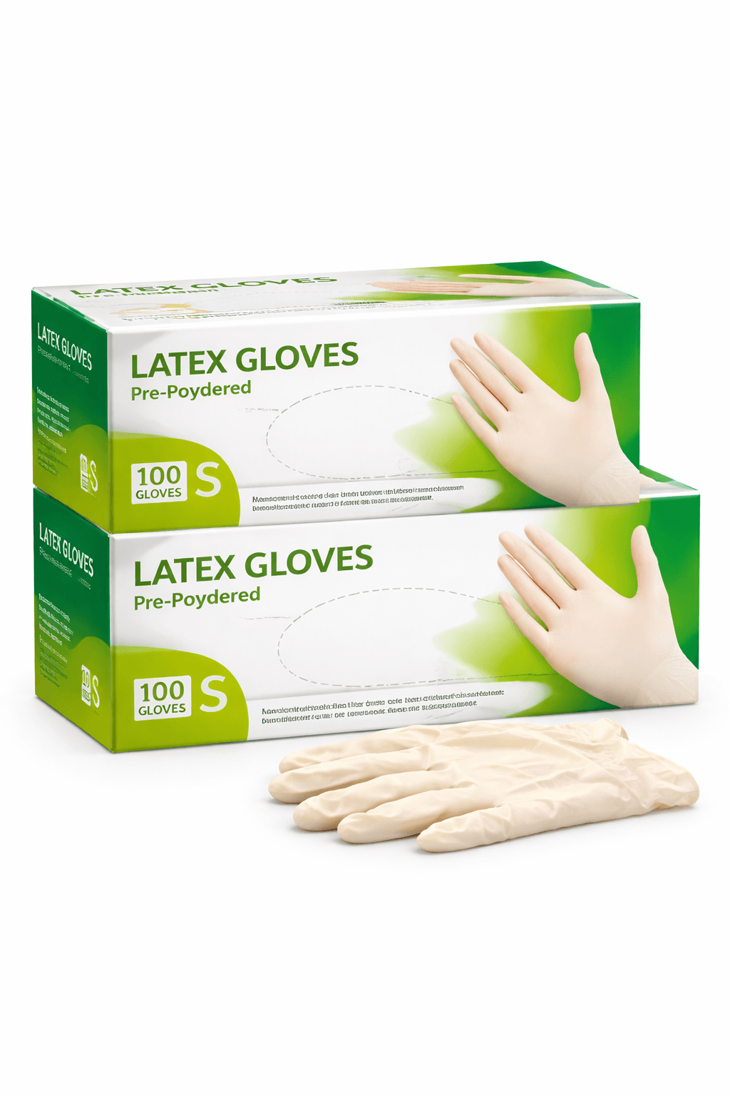 Falcon Latex Gloves – Pre-Powdered, Small (2 Packs × 100 Pieces)