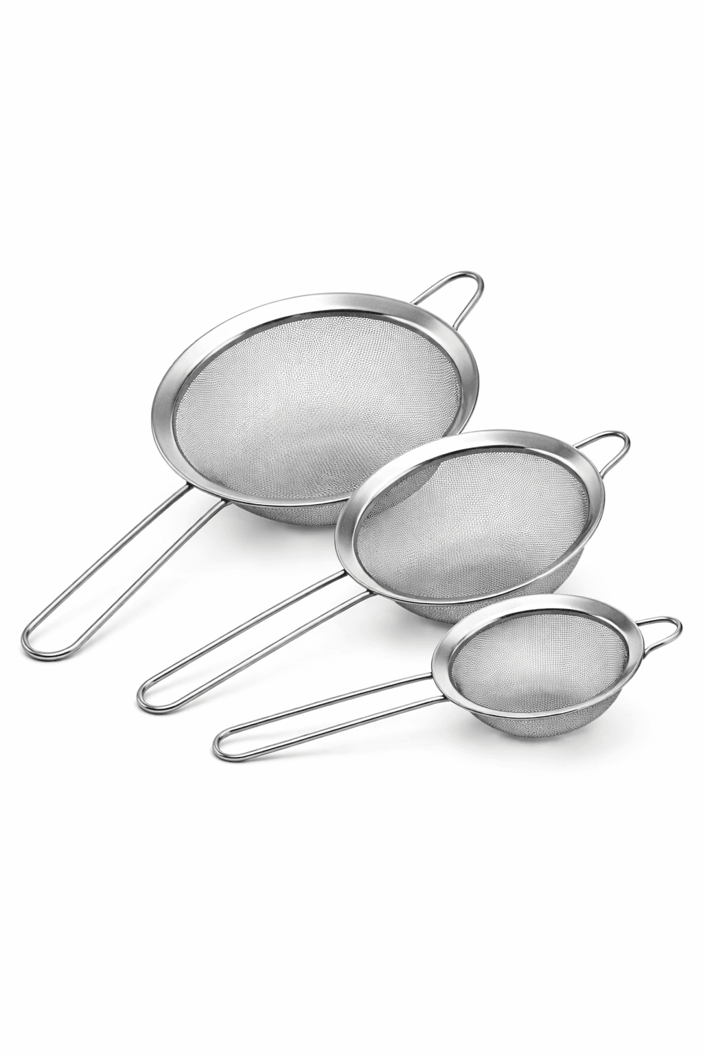 3-Piece Stainless Steel Fine Mesh Strainer Set – Small, Medium & Large