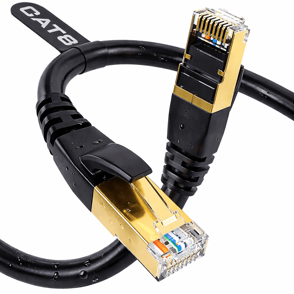 DbillionDa Cat8 Ethernet Cable – 10FT Heavy-Duty Weatherproof LAN Cable (40Gbps, 2000MHz)